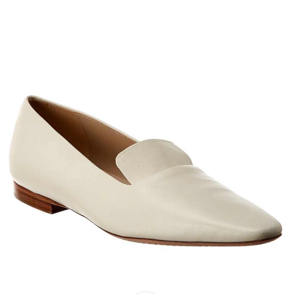 Theory Women's Cream Leather Pointed Toe Loafers